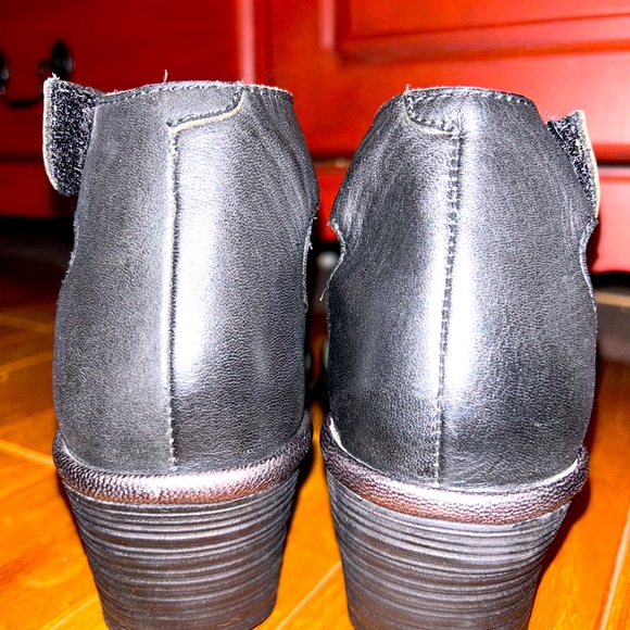 Fly London Ankle Strap Wedge 
Black Leather - Picture 4 of 5